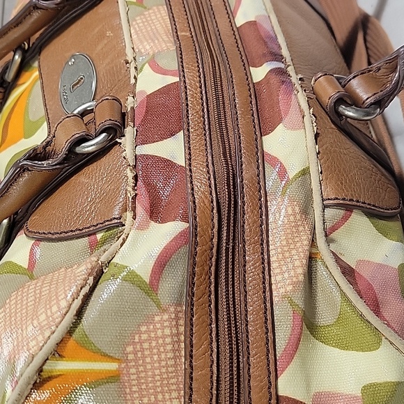 Fossil Key-Per Multi-color Floral Coated Canvas Weekender Bag - Picture 5 of 15